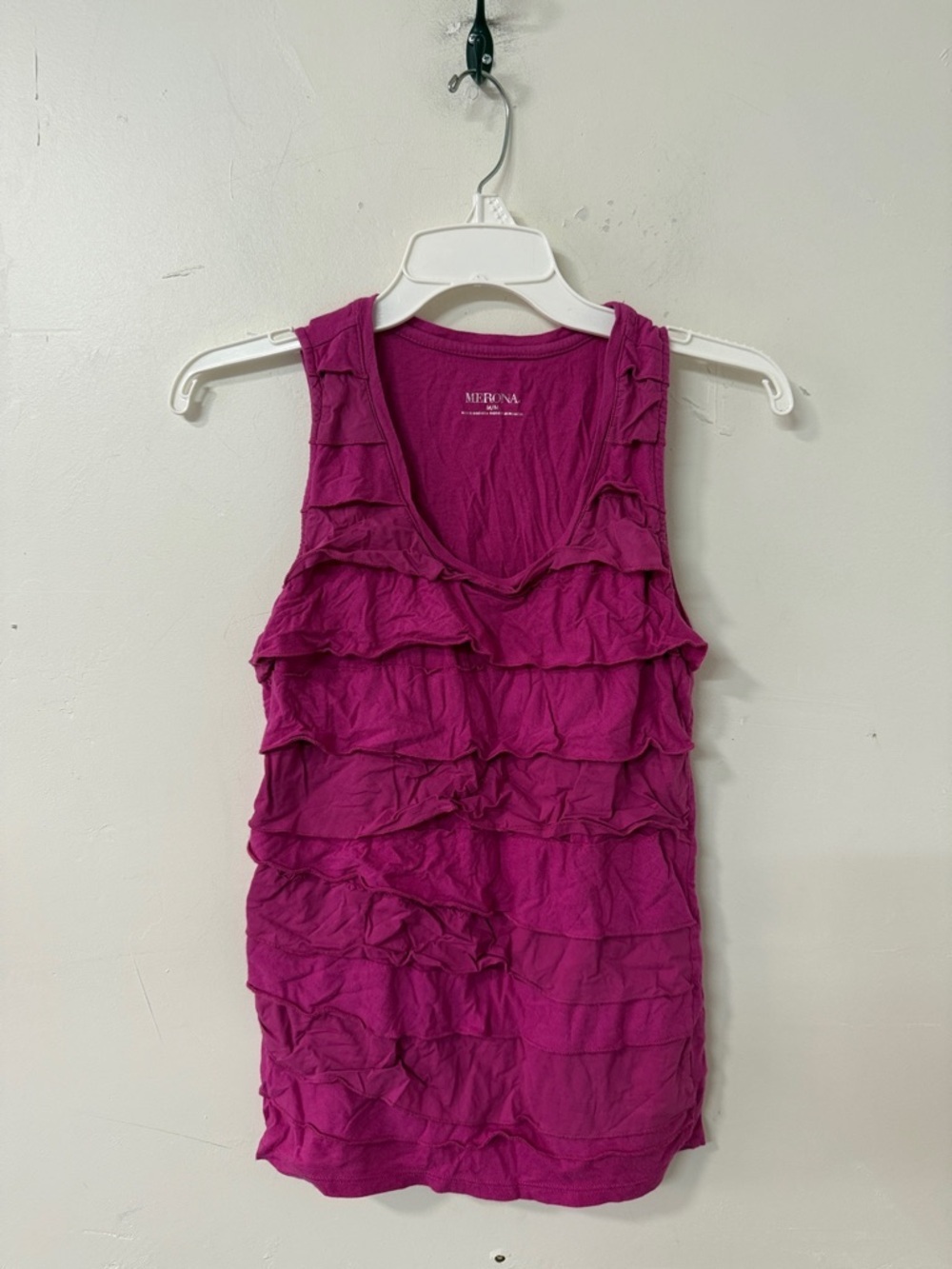 Merona Fuchsia Tiered Ruffle Tank Top 2013